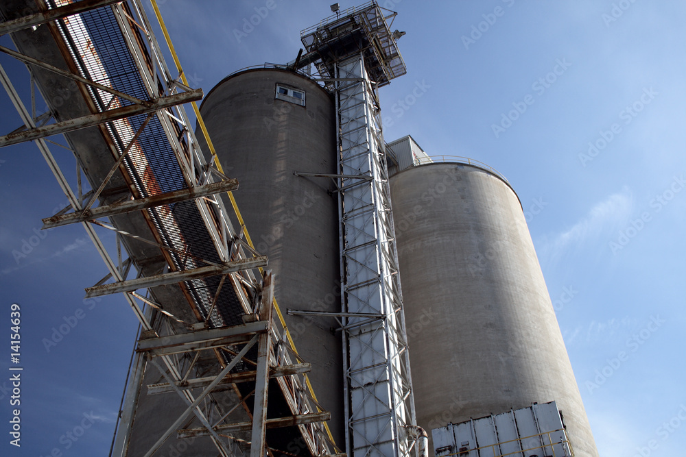 silos at a flour mill silos at a flour mill