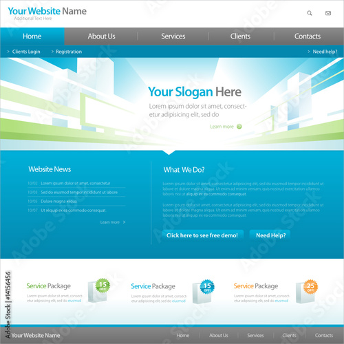 Web site design template 2, vector