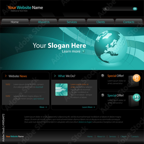 Web site design template 3, vector