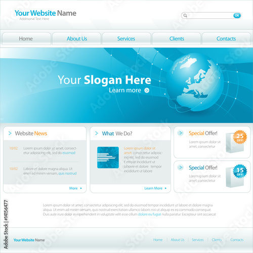Web site design template 1, vector