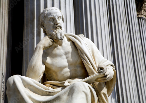 Obraz na plátně Vienna - philosopher statue for the Parliament - Herodotus