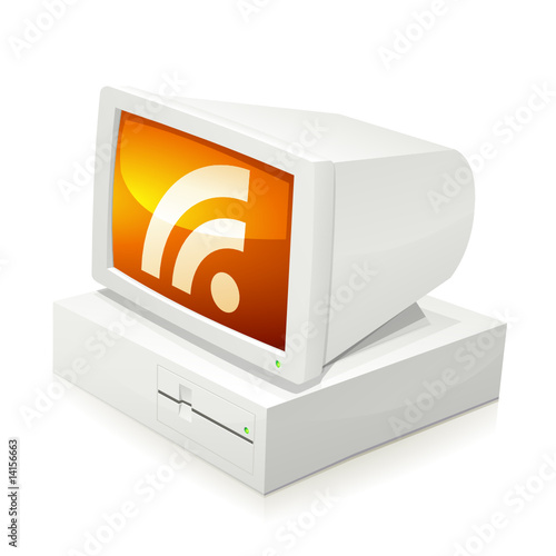Ordinateur des années 80 et son flux RSS (reflet)