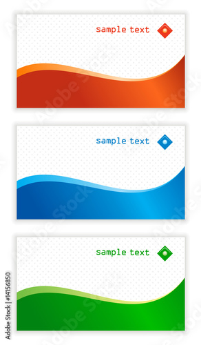 Set of horisontal business card templates