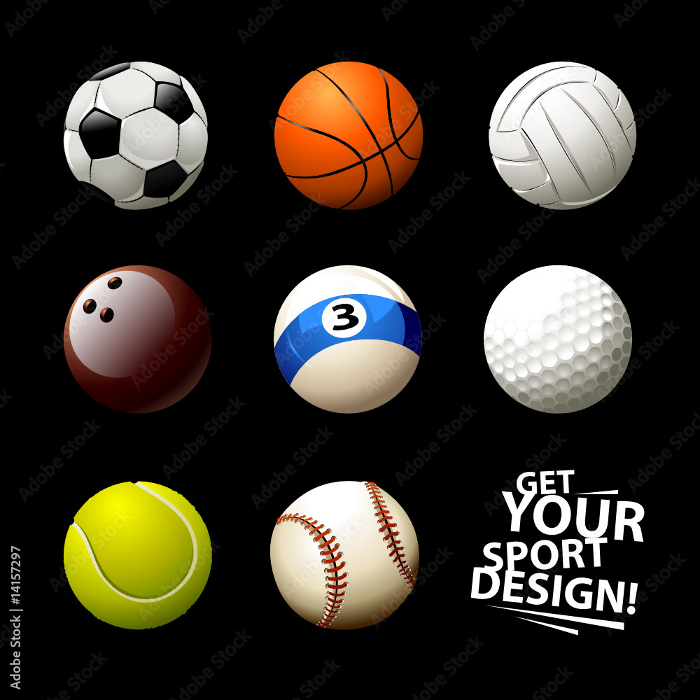 Sett of realistic balls Sett of realistic balls