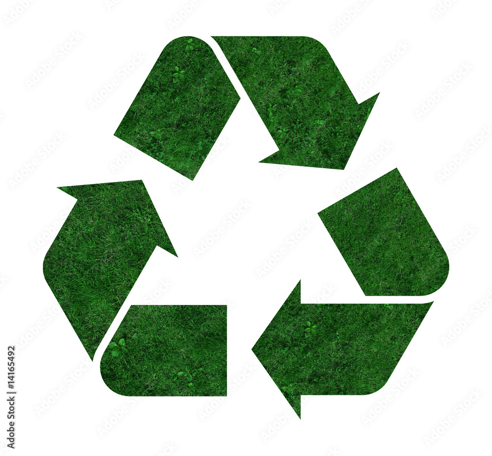 Obraz premium logo recyclage from a grass