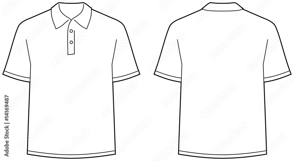Polo shirt – front and back view - obrazy, fototapety, plakaty 