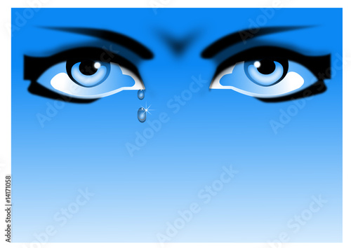 Augen auf blauem Hintergrund