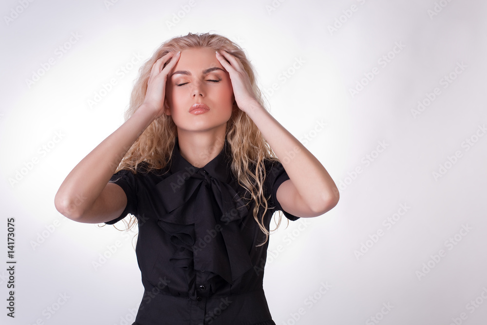 Woman with a headache Woman with a headache