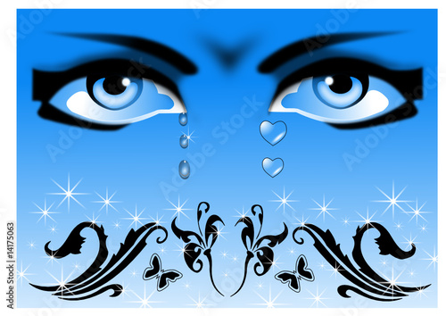 Augen mit Tribal als Design