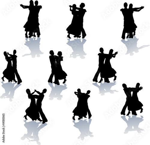 Canvas Print Ballroom Dance Silhouettes