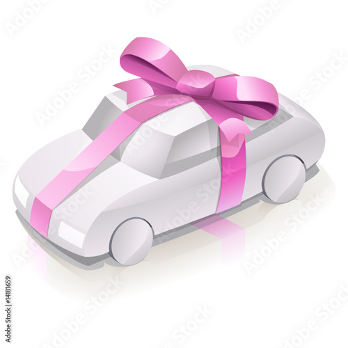 Transport en voiture offert (ruban rose)