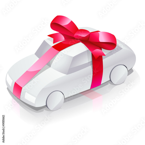 Transport en voiture offert (ruban rouge)