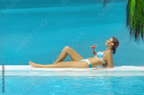 woman n the pool