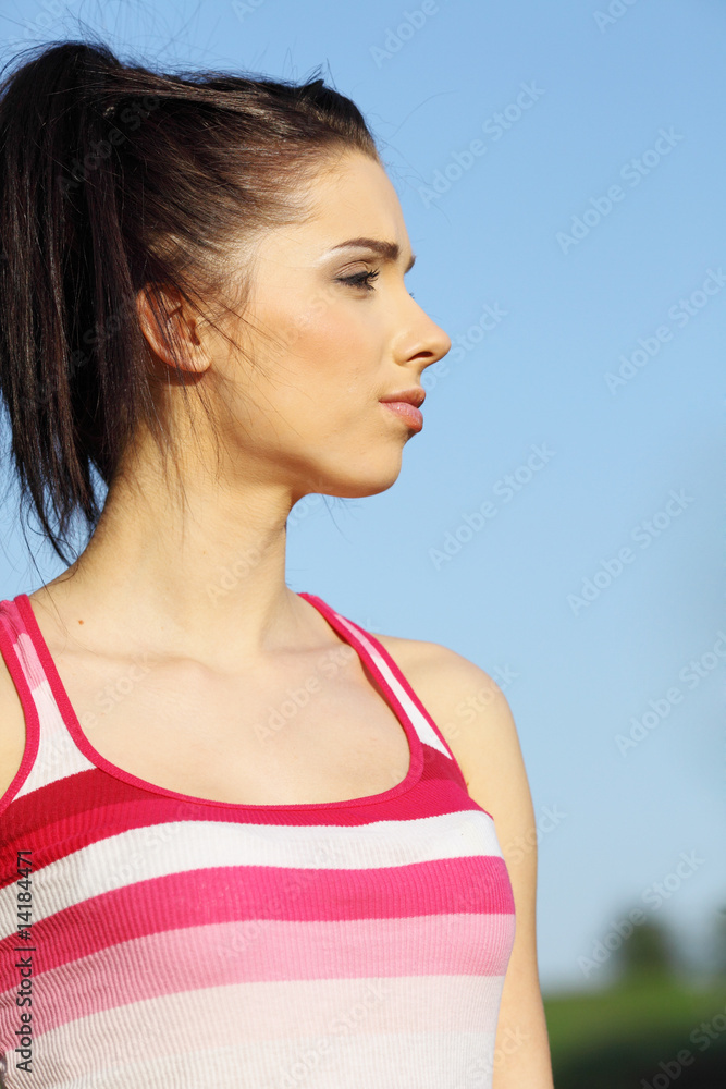 happy girl enjoying outdoors on a sunny day happy girl enjoying outdoors on a sunny day