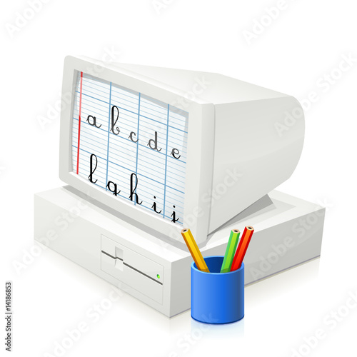 Ordinateur des années 80 et éducation (reflet)