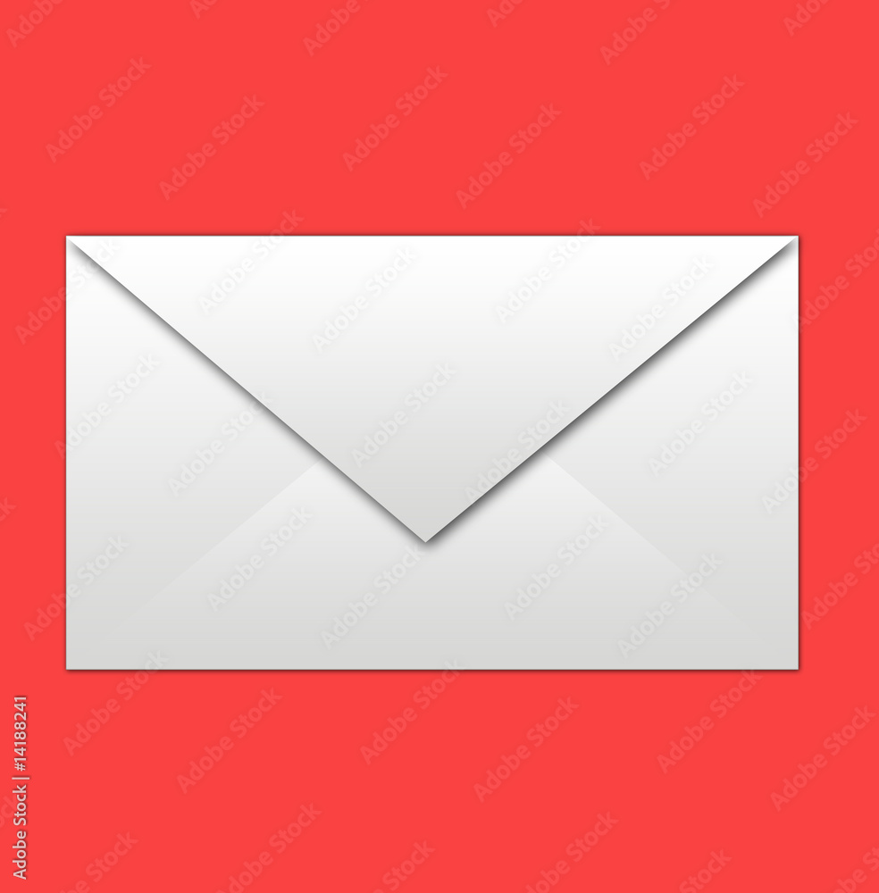 white envelope on red background white envelope on red background