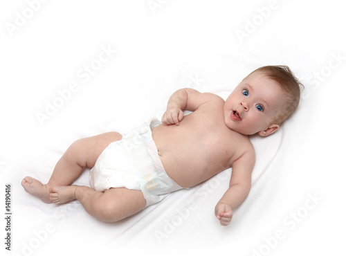 baby girl in diaper