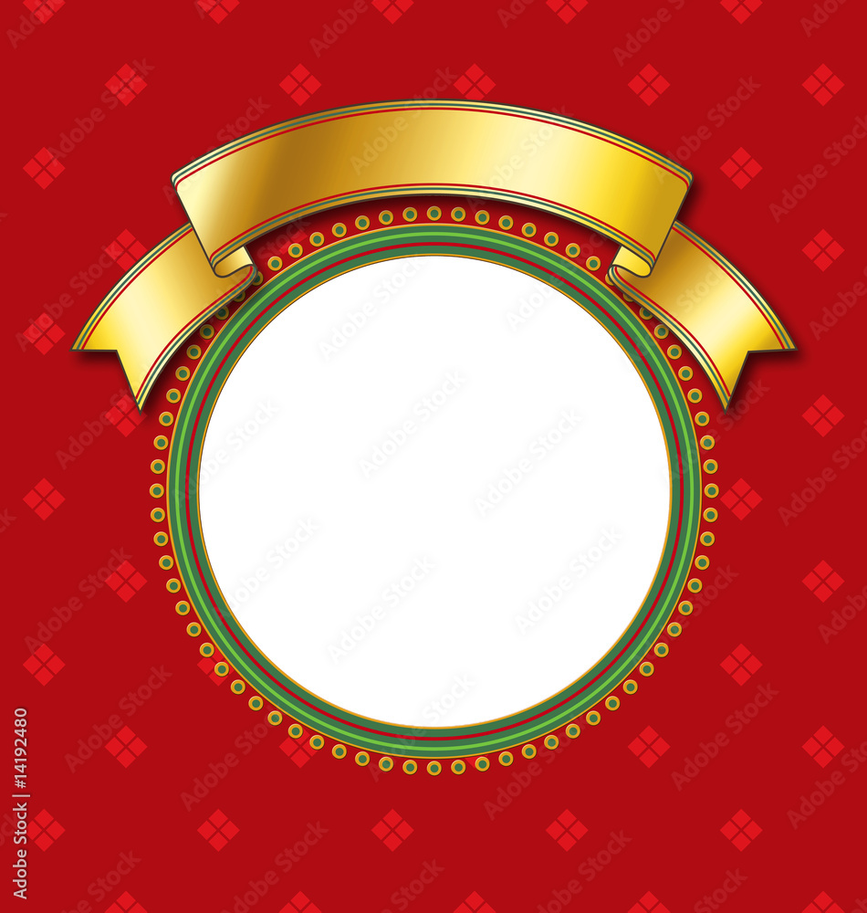 circular frame on red backgroun