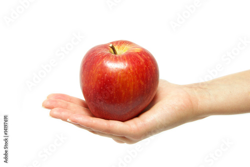 hand with apple