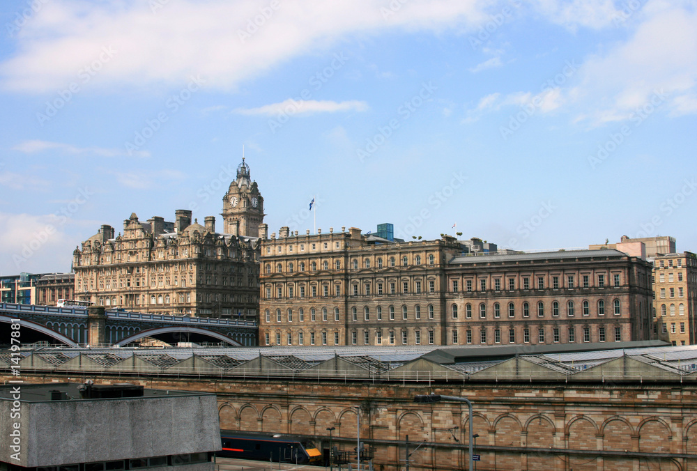 Edinburgh city railroad station. Scotland. Edinburgh city railroad station. Scotland.