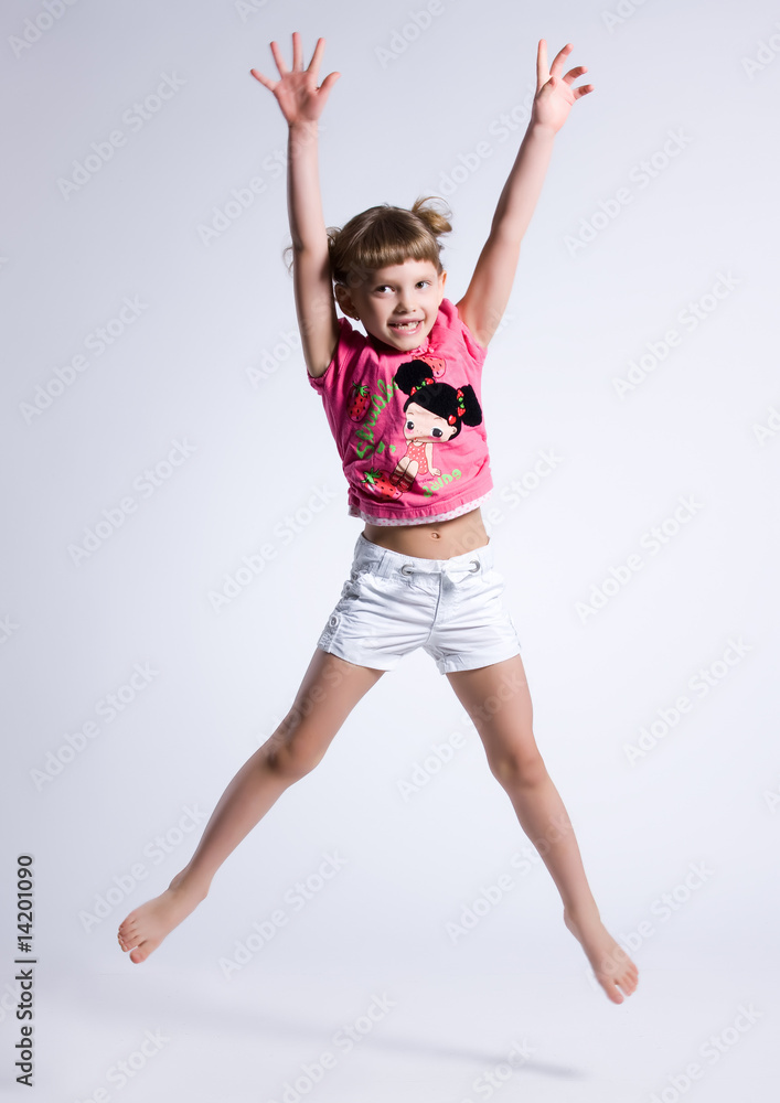 Girl Jumping And Laughing