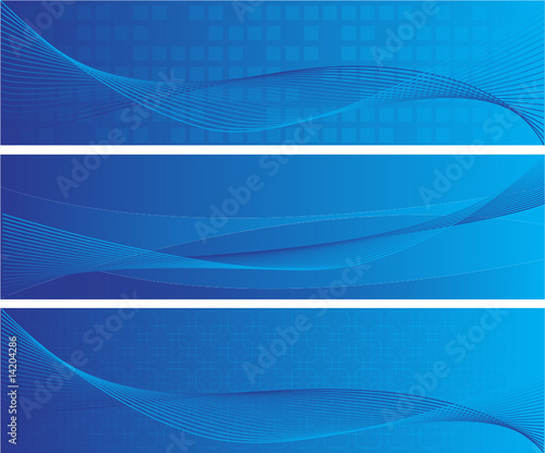 three abstract technology banners