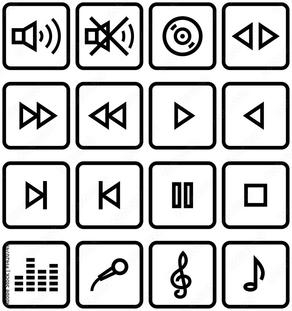 Vector Icons Set - Sound Vector Icons Set - Sound