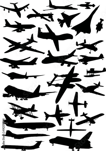 large set of airplanes