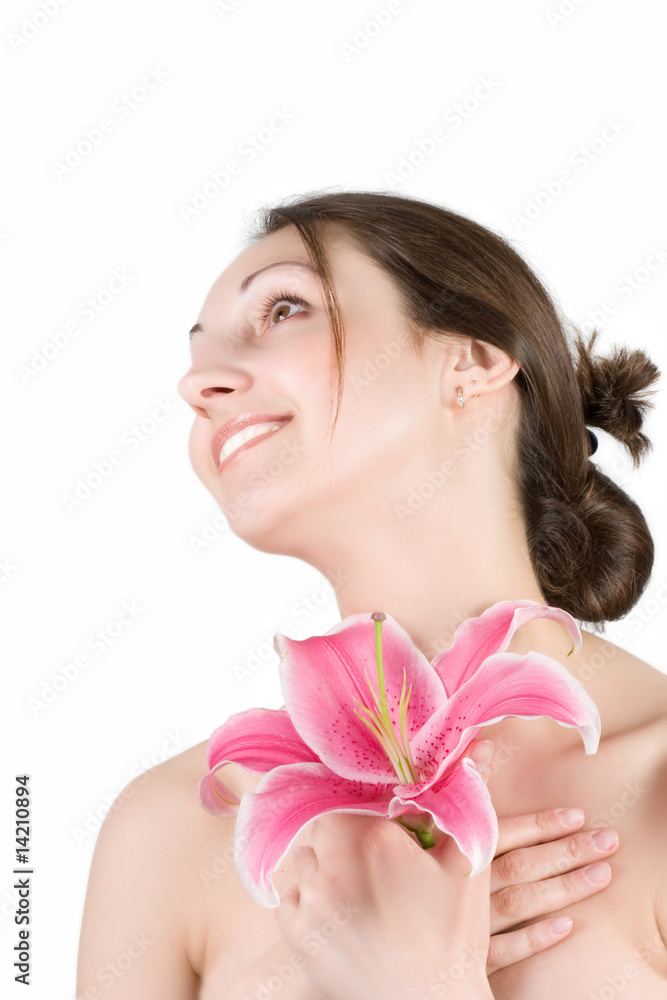 Woman and flower