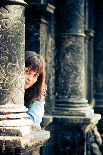 Beautiful young woman outdoor portrait