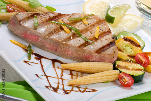 Grilled tuna steak