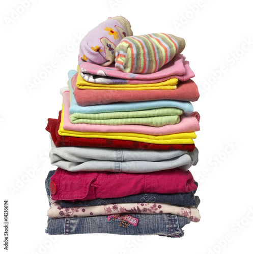 stack of clothing shirts