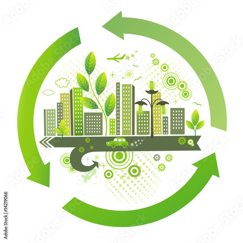 Green city. Environment background.