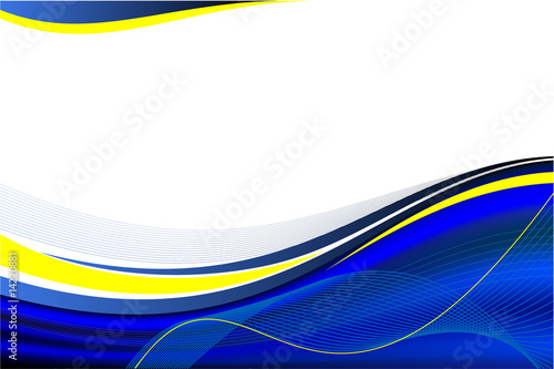 blue & yellow abstract wave