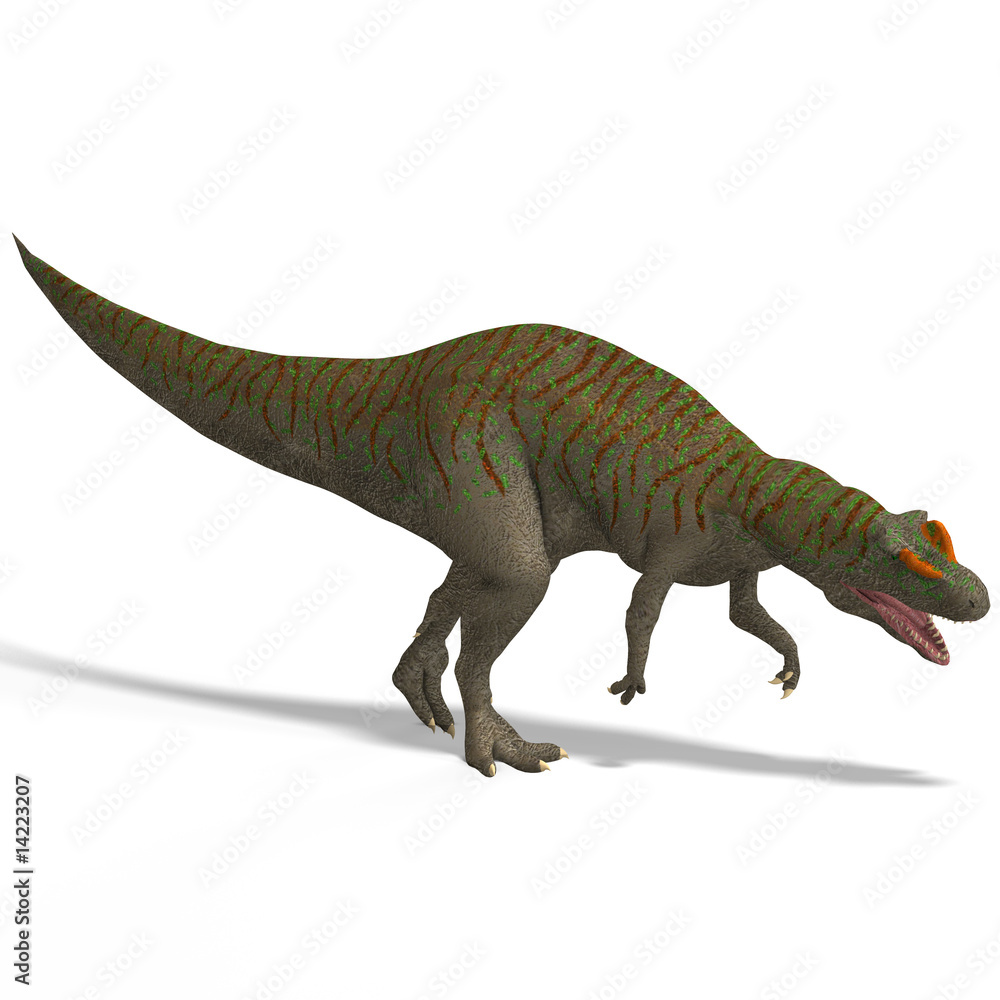 Giant Dinosaur Allosaurus With Clipping Path over White Giant Dinosaur Allosaurus With Clipping Path over White