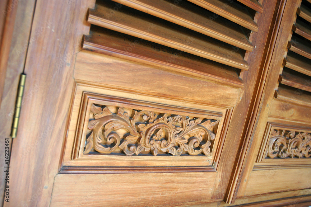 Naklejka premium wooden window