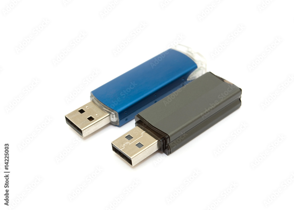 USB stick storage devices on white USB stick storage devices on white