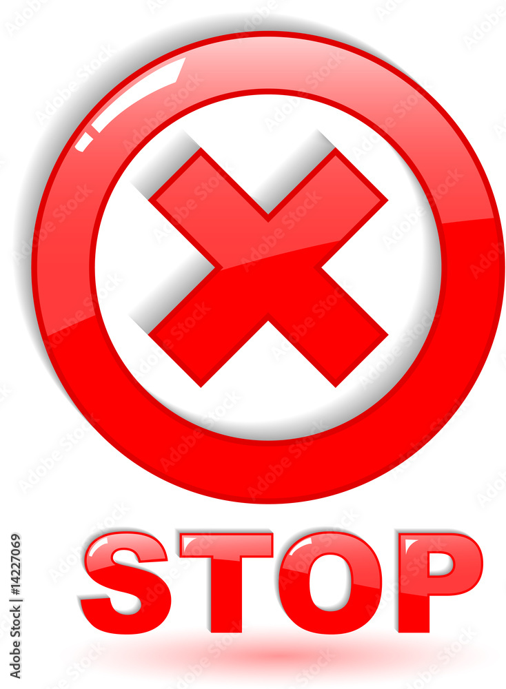 the red vector stop symbol on white the red vector stop symbol on white