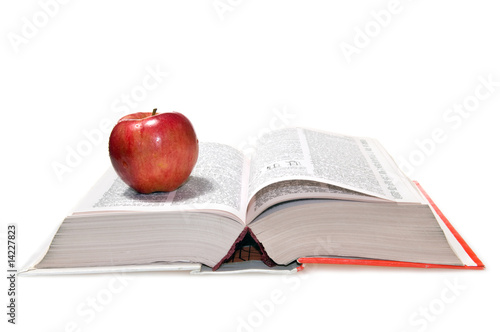 Red apple on a book