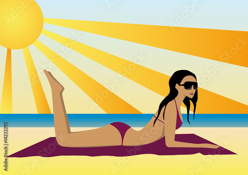 sunbathing