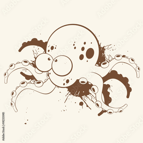 tintenfisch cartoon oktopus vintage