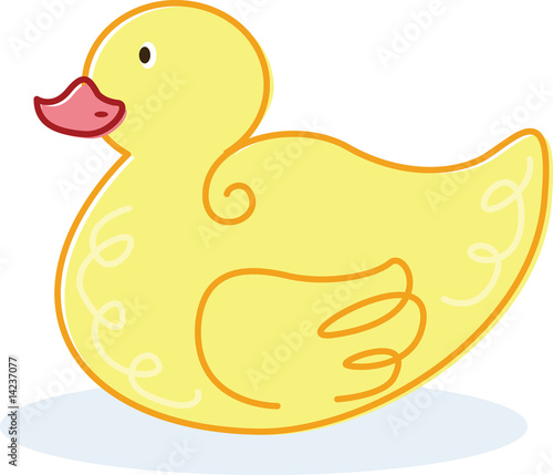 Cute yellow duck vector illustration