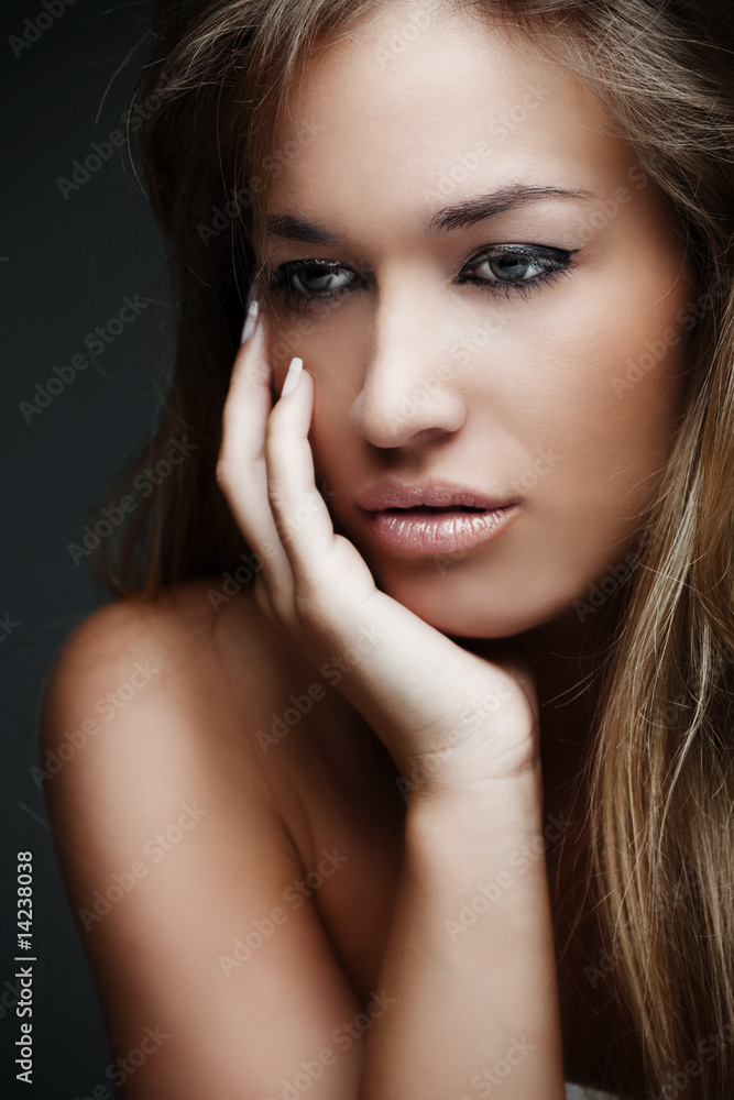 beautiful blond woman portrait