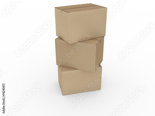 cardboard boxes stacked