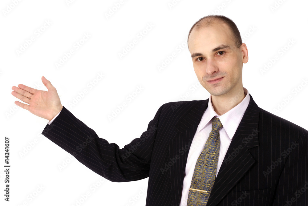 Portrait of a smiling businessman isolated white background Portrait of a smiling businessman isolated white background