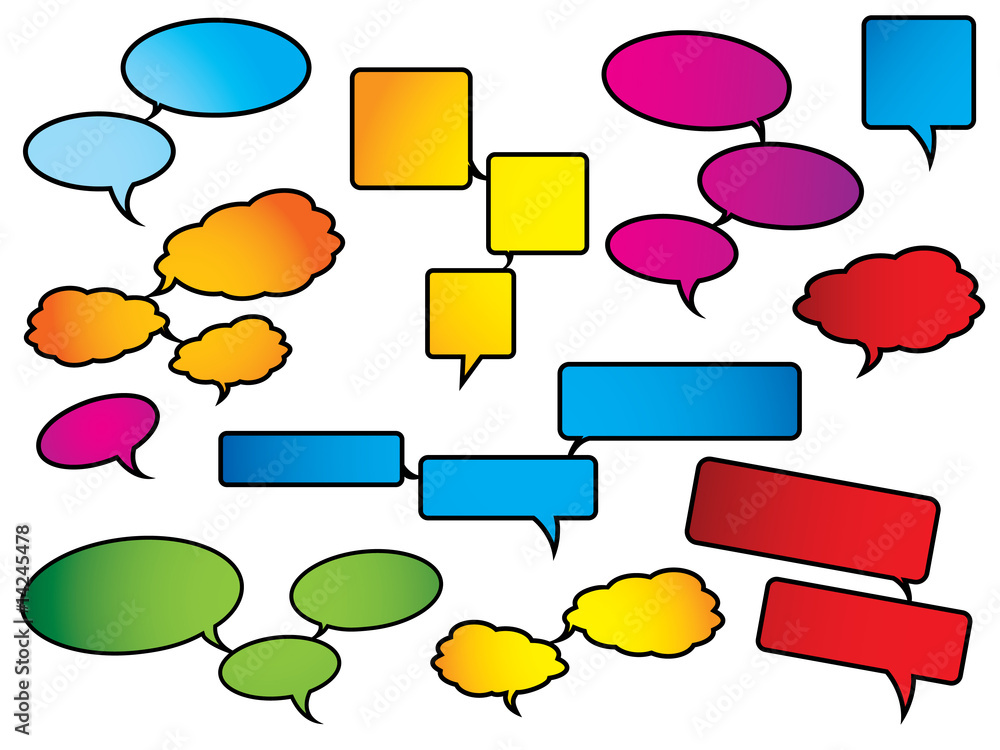 Obraz premium Bright and colorful speech bubbles