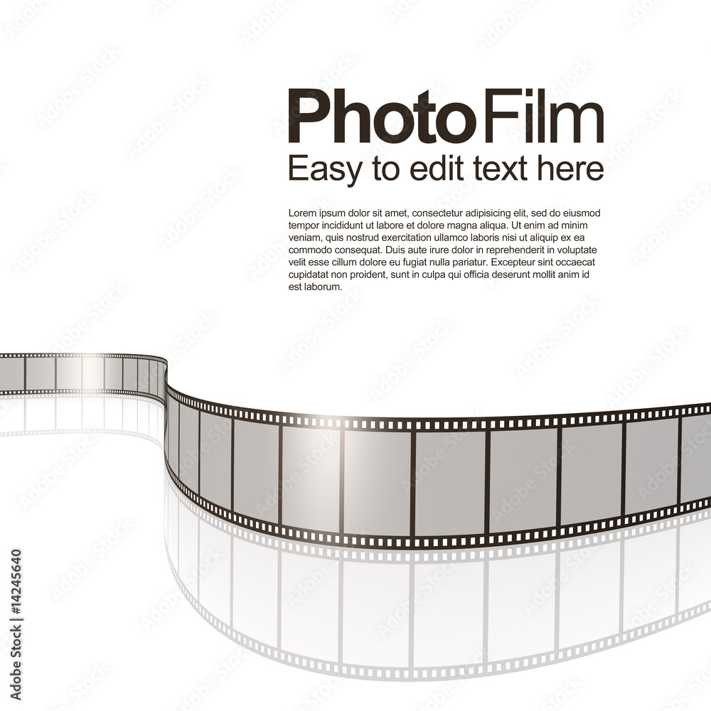 Design template with photo fiim isolated on white