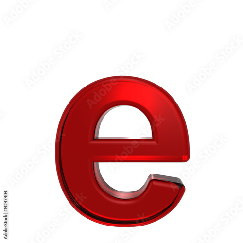 One lower case letter from ruby alphabet set