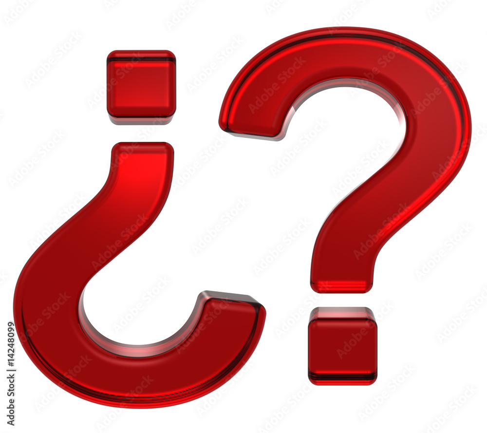 Question mark from ruby alphabet set, isolated on white. Question mark from ruby alphabet set, isolated on white.
