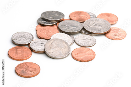 pile of U.S. coins photo